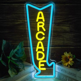 YHOPESPZ Arcade Neon Sign LED Light Dimmable Gaming Lights for Wall Decor USB Powered Neon Gaming Sign for Game Rooms, Bars and Retro Arcade Decor Gifts for Teenage Boys, Kids
