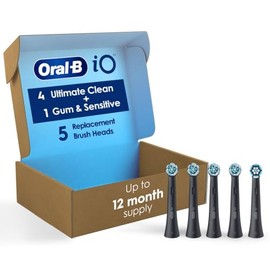 Oral-B Oral-B iO Ultimate Clean Replacement Brush Heads, 5 Count, 4 Ultimate Clean + 1 Gum & Sensitive Black