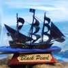 NAUTIMALL Black Pearl Caribbean Pirate Model Ship in a Bottle
