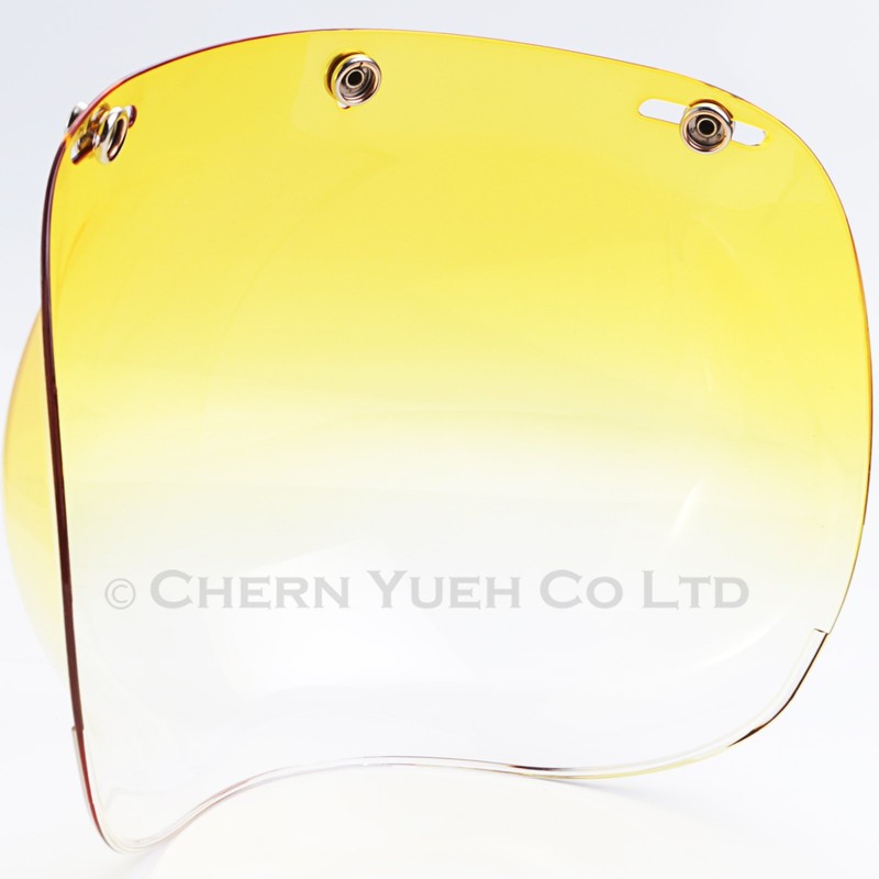 Yellow Gradient Wide Bubble Shield for Jet Helmets