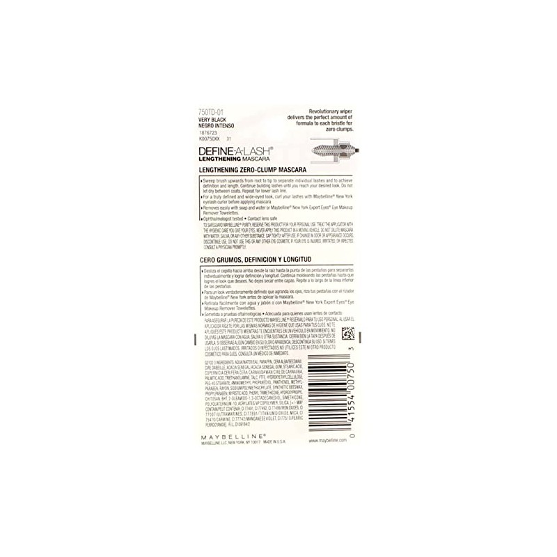 Maybelline Define-A-Lash Mascara, Very Black [801], 0.22 oz by Maybelline