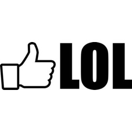 Facebook Thumb Up LOL Japanese JDM Vinyl Graphic Car Truck Windows Decal Sticker - Die cut vinyl decal for windows, cars, trucks, tool boxes, laptops, MacBook - virtually any hard, smooth surface