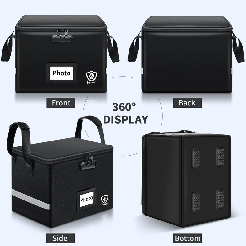 Fireproof Photo Storage Box with Lock, Holds 36 Inner 4"x6"