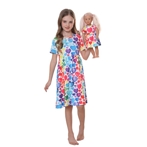 Bow Dream Girl Dress and Matching American Girl Doll Clothes