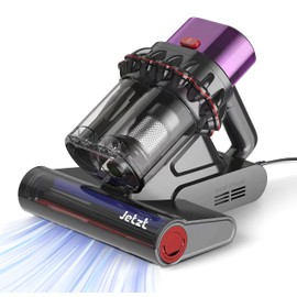 Bed Vacuum Cleaner: JETZT-J23 Mattress Vacuum Cleaner UV Bed Vacuum. 16Kpa Suction, 40000 RPM/min, LED Display, 149°F High Heating. Handheld Vacuum Cleaner for Beds Sofas and Pet Hair.（Corded Purple）