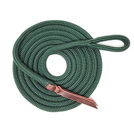 Knotty Girlz Double Braid Lead Rope with Eye Splice Loop, 12-14FT Lengths (Hunter Green, 12 ft.)