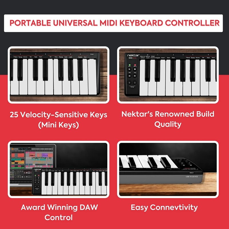 Nektar SE25 | USB MIDI Controller Keyboard with Nektar DAW