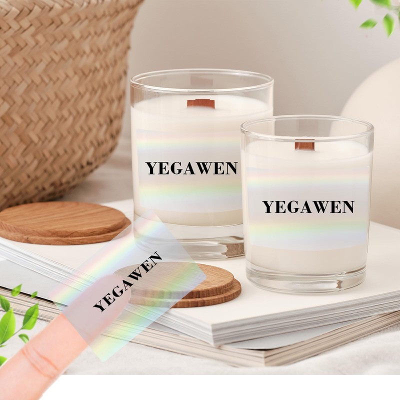 3x2 Inch Transparent Holographic Thermal Labels Stickers, Clear Self-Adhesive Direct