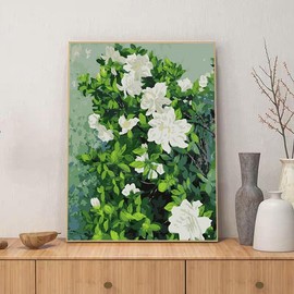 ZRIZQ Paint by Number for Adults Beginners,12" Wx16 L Canvas for Painting Kits for Adults in Colorful Box,Paint by Numbers for Home Wall Art Decor-Gardenia