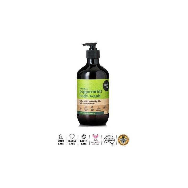 Simply Clean Australian Peppermint Body Wash 500ml