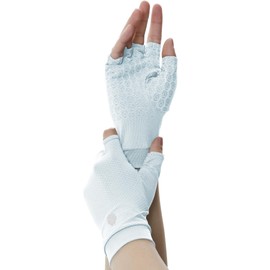 PIQIDIG UPF 50+ Men's Women's SPF Fingerless Sun Protection Mittens Stretch Unisex Silicone Gel Driving Gloves Light blue XS