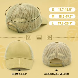 WATAME Summer Toddler Baseball Cap Adjustable Kids Trucker Hat Mesh Baseball Caps for Baby Boys Girls Sun Hat (CA/US, Age, 1 Year, 3 Years, Khaki)