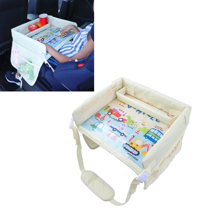 Kids Travel Tray Cartoon Pattern Waterproof Multifunctional Car Seat Lap