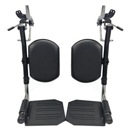Wheelchair Elevating Legrests，Wheelchair Legrest Assembly，Padded Calf Pads，Universal Wheelchair Replacement Parts，Black（1 Pair）(Black+Leg pad)