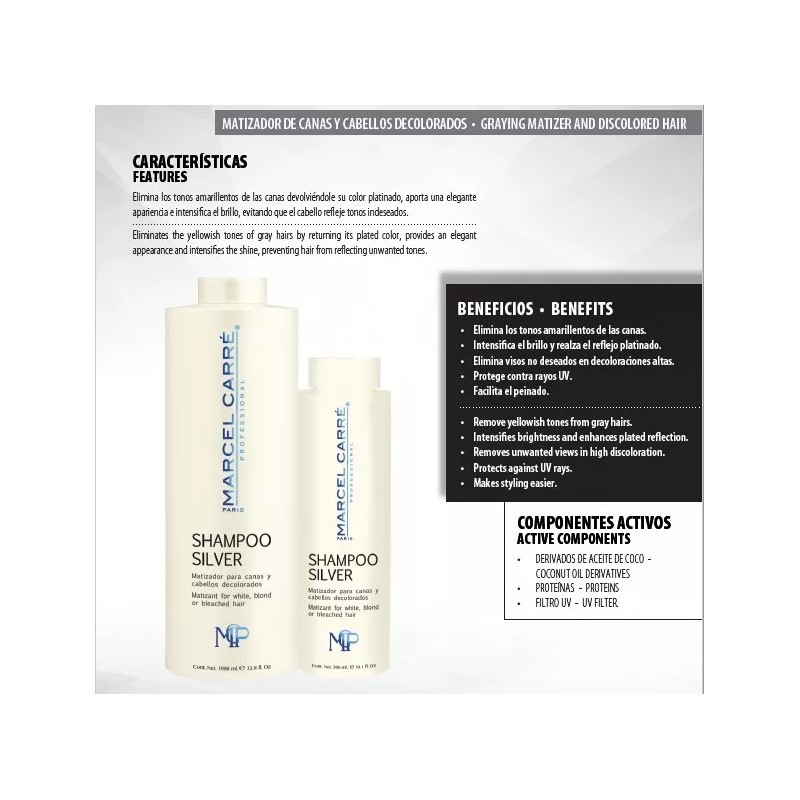 Marcel Carre Shampoo Silver 300ml Cabello Decolorado O Cana
