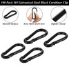MIVIDE 100 Pack M4 Black Carabiner Clip Spring Snap Hook,