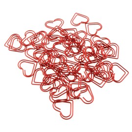 Bookmarks LUORNG 50pcs Heart Shaped Paper Clips Fasteners Clip Bookmark Clips Red Metal Embellishments Cardmaking
