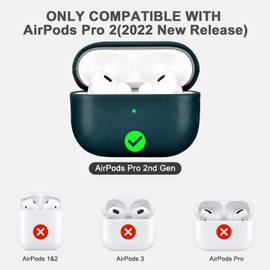 AirPods Pro 2 Case, Genuine Leather (released September 2022 only), Drop Prevention, Shockproof, Protective Case, AirPods Pro2, Leather Case, Cover, Separate Type, Full Protection, Air Pods Pro 2