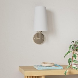 Modern Battery Operated Wall Sconces Set Of Two, Battery Operated Wall Light with Remote Control, Indoor Wireless Wall sconce Dimmable Battery Wall Lamp Light For Bedroom Living Room, Bulb Included (