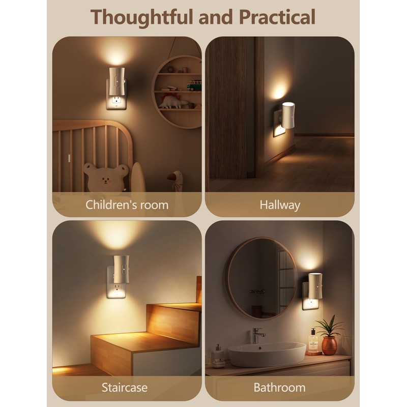 fesnne Night Light, LED Night Lights Plug into Wall, [2