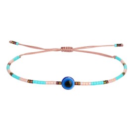 KELITCH Augenfürm Bracelet Bohemian Fashion Beads Bracelets Women's Colourful Miyuki Adjustment Beads Bracelet for Women Bracelet, Miyuki, crystal, No-Gem-Tye