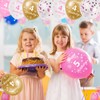 Girls 6th Birthday Balloons Pack of 16Pc,12inch Pink and White