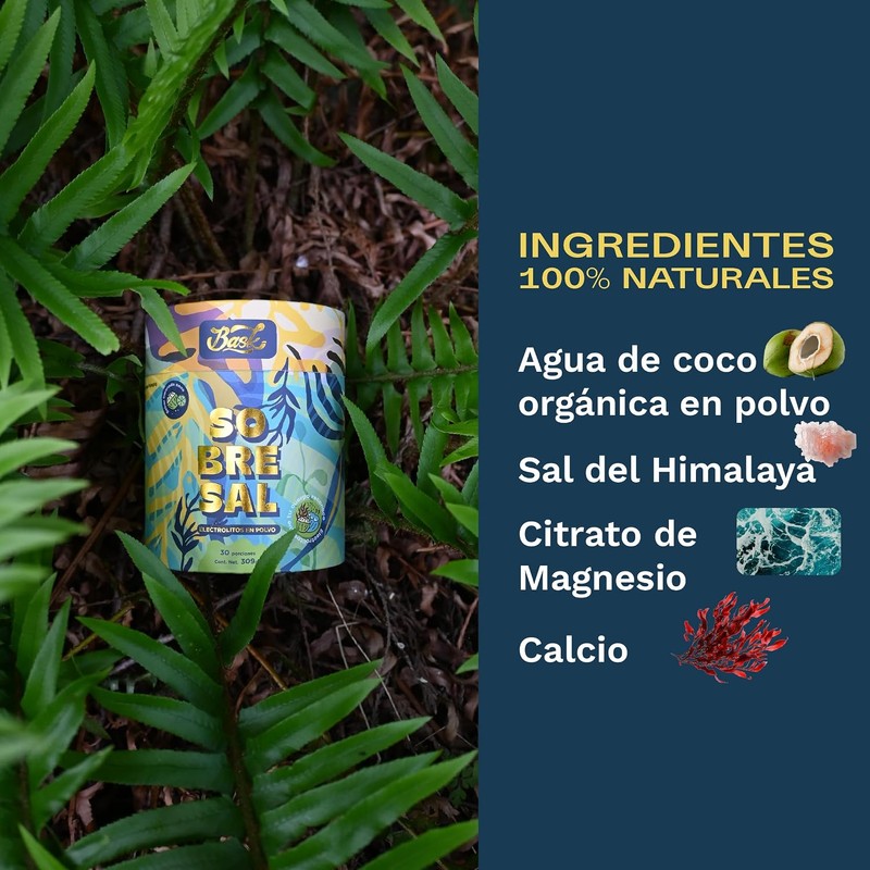 BASK Electrolitos en Polvo Sin Sabor Tubo 287gr 35 Porciones