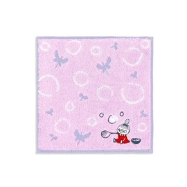 MOOMIN 47-0330065 Shabondama Towel Handkerchief, Pink, Little My Small, Full Fee Cotton, Approx. 7.9 x 7.9 inches (20 x 20 cm)