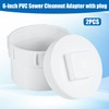 2pcs 6" PVC Sewer Cleanout Cap with Plug Cover Fitting,
