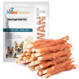 Pawant Chicken Wrapped White Rawhide Sticks Dog Treats Puppy Training Snacks Dog Chews Treats 2lb