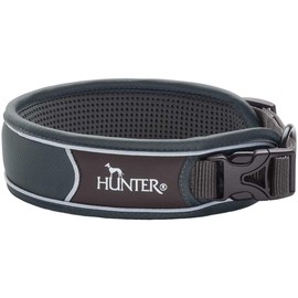 Hunter Divo Dog Collar with Soft Breathable Padding, for Dog Sports and Leisure, s, Grey/grey