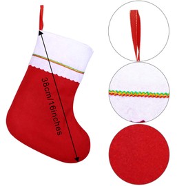Cooraby 12 Pack Red Felt Christmas Stockings 15 Inches Xmas Fireplace Hanging Stockings Holiday Decorations Stockings for Christmas Decorations