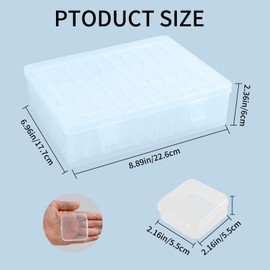 2 Packs Bead Organizer Box, FHDUSRYO 62Pcs Clear Bead Storage Containers, Plastic Beads Storage Cases with Hinged Lids, Small Beads Organizers and Storage for DIY, Art Craft, Jewelry, Bracelet