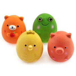 Chiwava 4PCS 2.4'' Squeak látex Juguetes para Cachorros Divertido Animal Conjuntos Mascota interactiva Jugar para pequeño Perro, Varios Colores