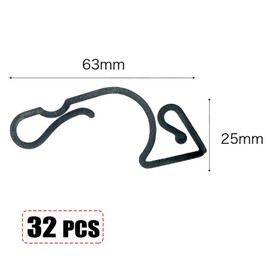 Black Giant Gutter Hooks for Hanging Outdoor Christmas Lights Fairy Lights (Pack of 32 Black)