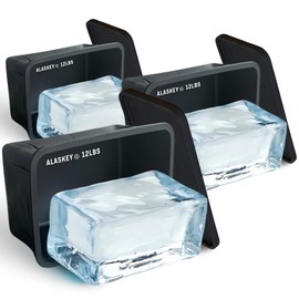 Alaskey® Giant Ice Block Mold with Lid (3-Pack) - Shape 12 lbs Ice Bricks - Professional Silicone Mold for Crafting Giant Ice Cubes, Ideal for Revitalizing Ice Baths, or Coolers Accessories...