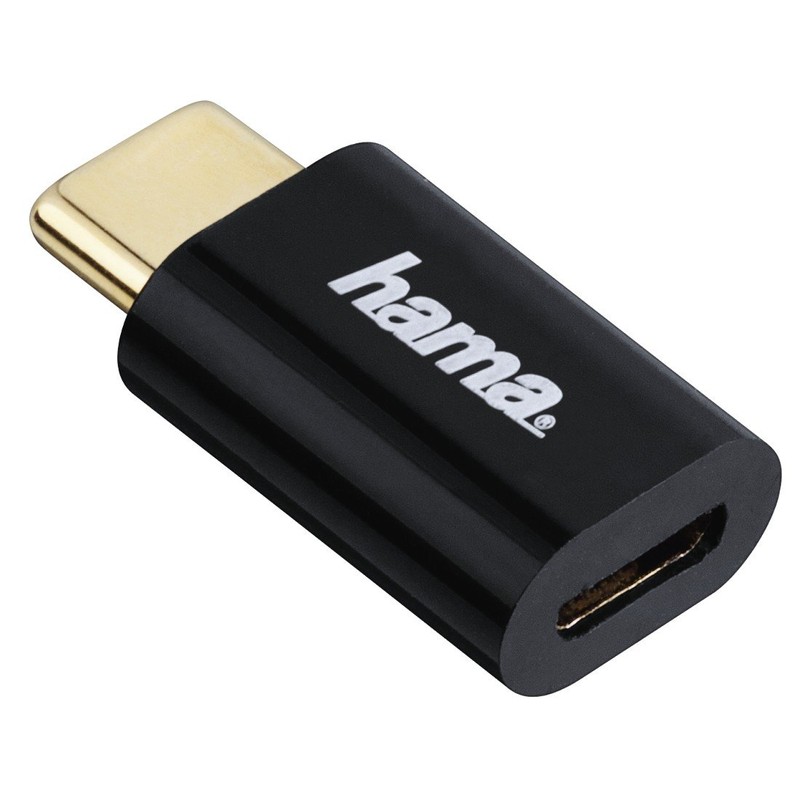 Hama USB C Adapter (USB-Type-C-Stecker auf Micro-USB-2.0-Buchse, vergoldet, geschirmt, 15