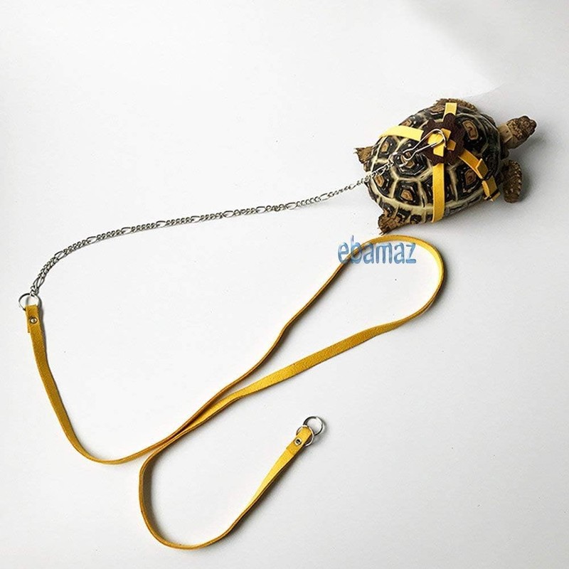 Adjustable Turtle Harness Leashes Soft Leather Harness Strap for Tortoise