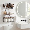 GODDGITT 3-Tier Bathroom Floating Shelves with Curling Iron Holder &
