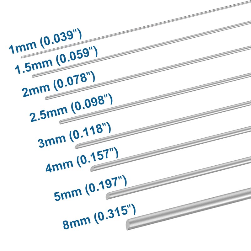 LEPEVNEY 1.5mm Stainless Steel Rods Solid Shaft Lathe Bar Stock