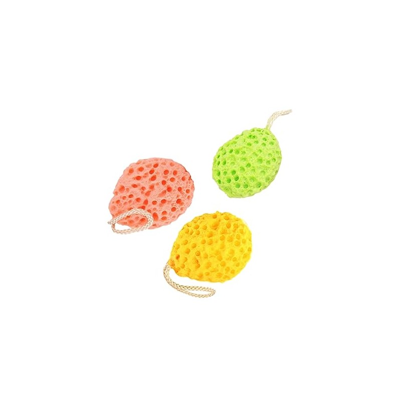 3piezas Esponjas Baño Forma Panal Amarillo Verde Naranja Ducha Suaves