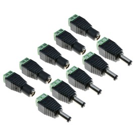 5x PAIRS 2.1mm Male + Female DC Jack Connector with Screw Terminals Solderless 12V Power Surveillance Camera CCTV Security LED Strips