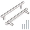 Probrico 30 Pack|4 Inch Satin Nickel Cabinet Handles, Euro Style