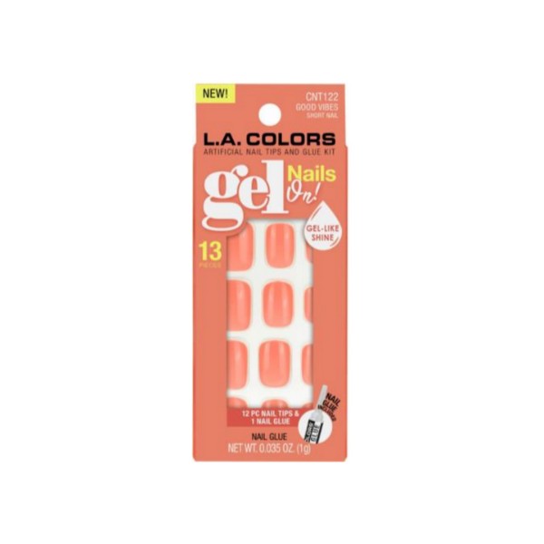 LA Colors Gel Nails On Artificial Nail Tips and Glue Kit Good Vibes