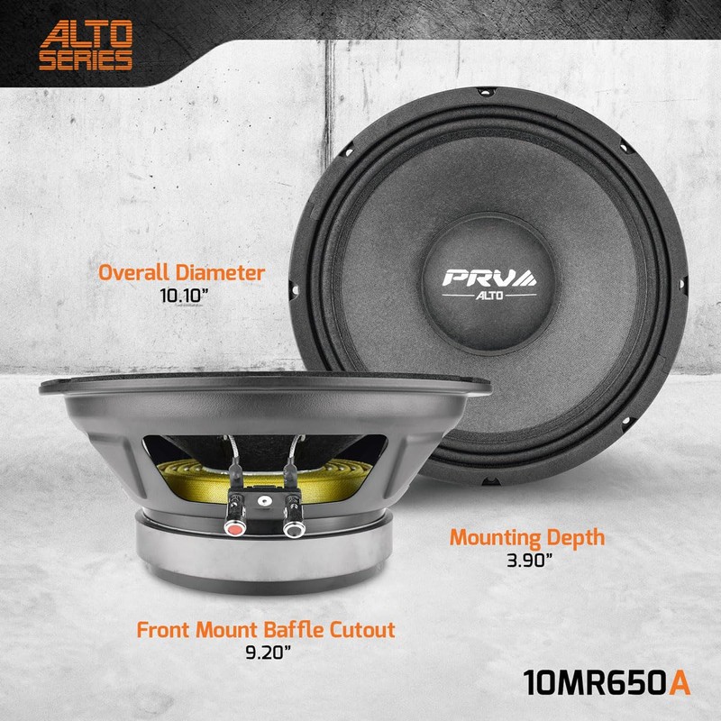 PRV AUDIO 10MR650A 10 Inch Midrange Speaker, 8 Ohm, 650