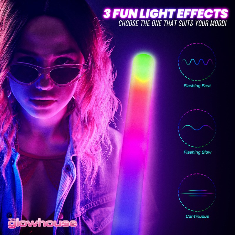 LED Premium Foam Glow Stick Multi Colour (Pack Of 50)