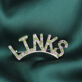 Greek Sorority Brooch Pin for Women Girls Sorority Gift Paraphernalia Jewelry Green Rhinestone Brooch Sisterhood Graduation Gift for Soror (Link 02)