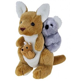 Elka Australia 13939 Kangaroo with Joey and Koala Soft Plush Toy, 24 Centimeters