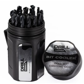Drill America 29 Piece High Speed Steel Drill Bit Set in Round Case (1/16" - 1/2" X 64ths), DWDN Series