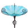MUMTOP 31 Inch Height Glass Birdbaths, Outdoor Bird Bath Birdfeeder